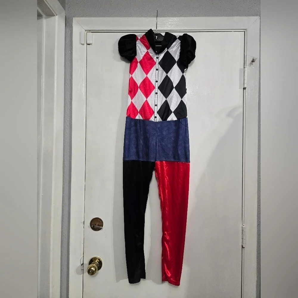 Harley Quinn Girls Costume DC Comic Book Day Supervillain Childs Sz Medium